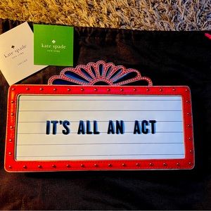 Kate spade It’s All An Act Limited Edition Clutch NWT VERY  RARE HARD TO FIND!!!
